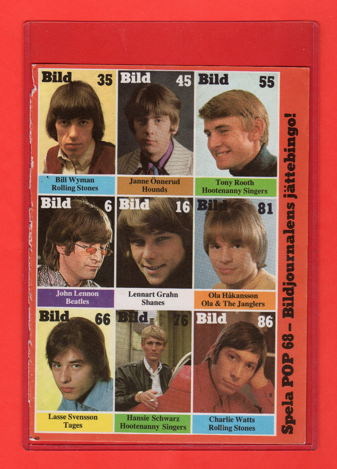 1968 Swedish Bildjournalen Uncut Sheet Bill Wyman,Charlie Watts,John Lennon 