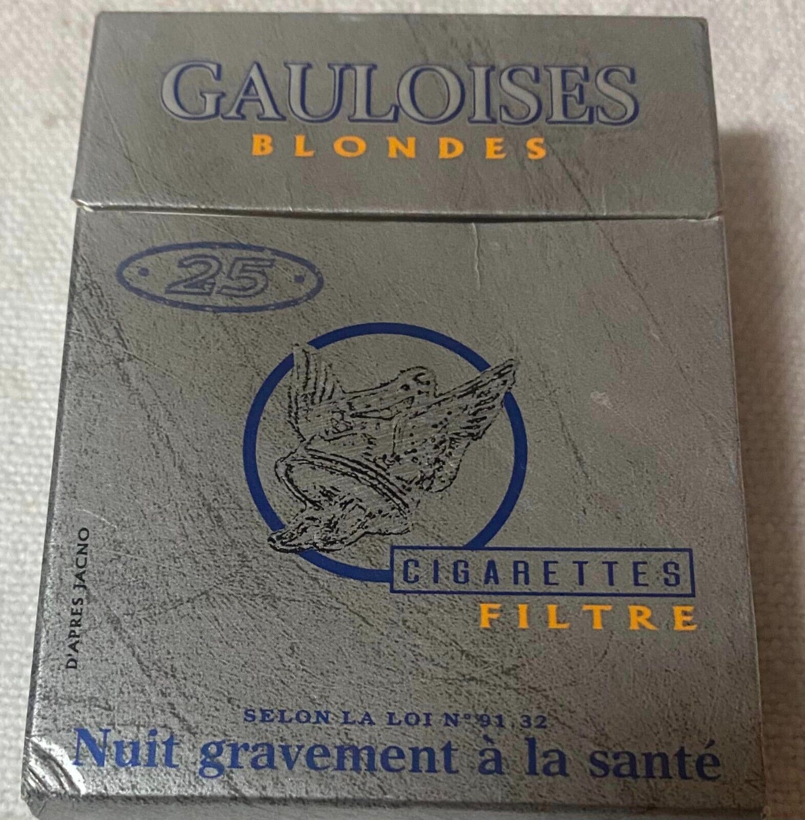 Vintage Gauloises Blondes 25 Filter Cigarette Cigarettes Cigarette Paper Box