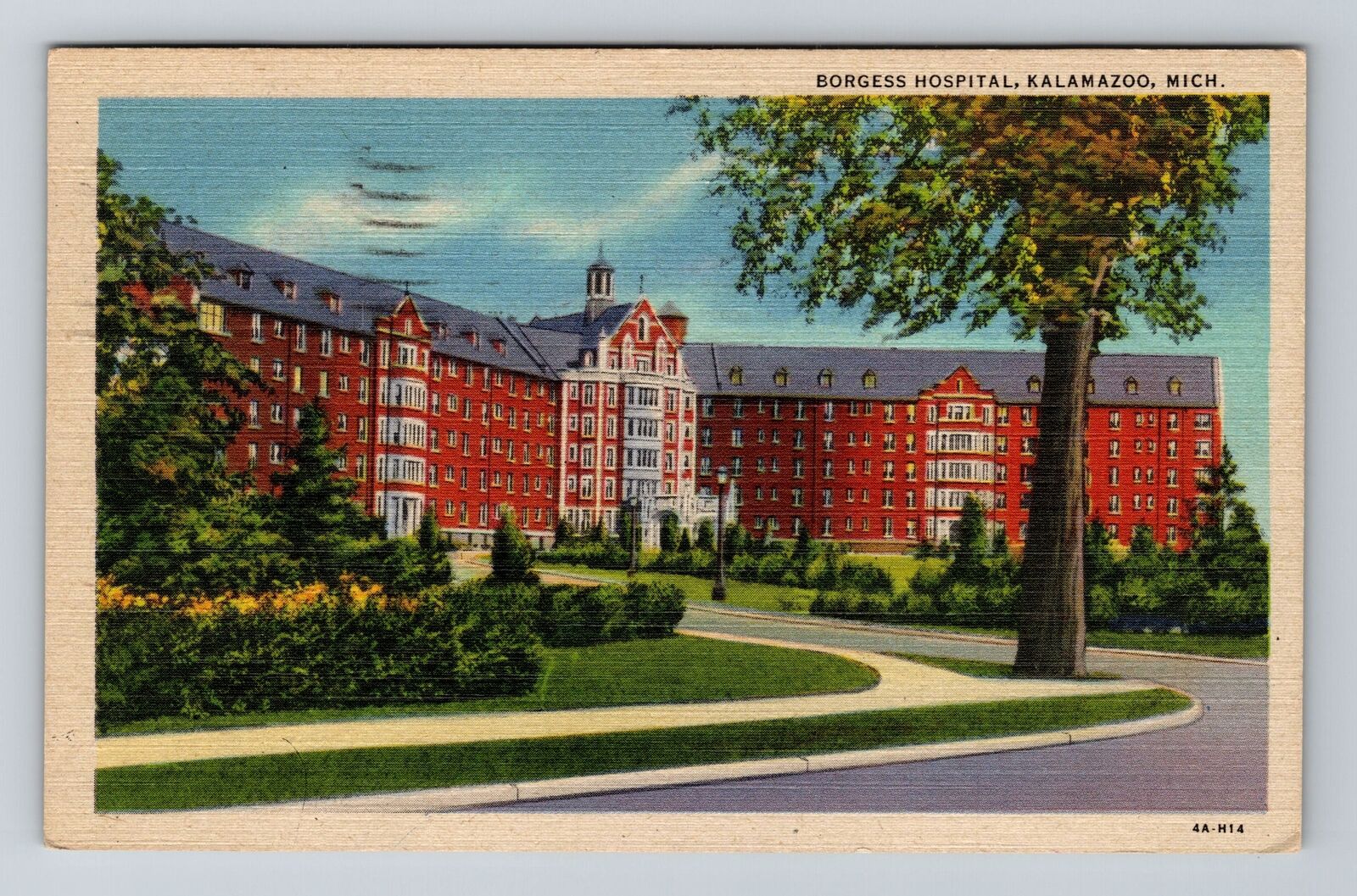 Kalamazoo MI-Michigan, Borgess Hospital, c1948 Antique Vintage Souvenir Postcard