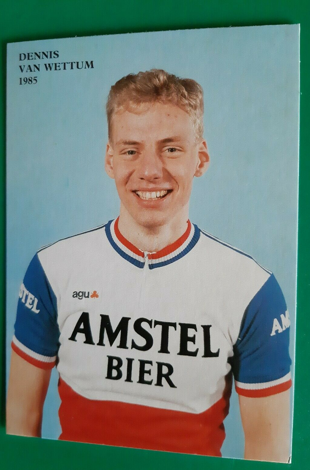 CYCLING cycling card DENNIS VAN WETTUM team AMSTEL BEER 1985