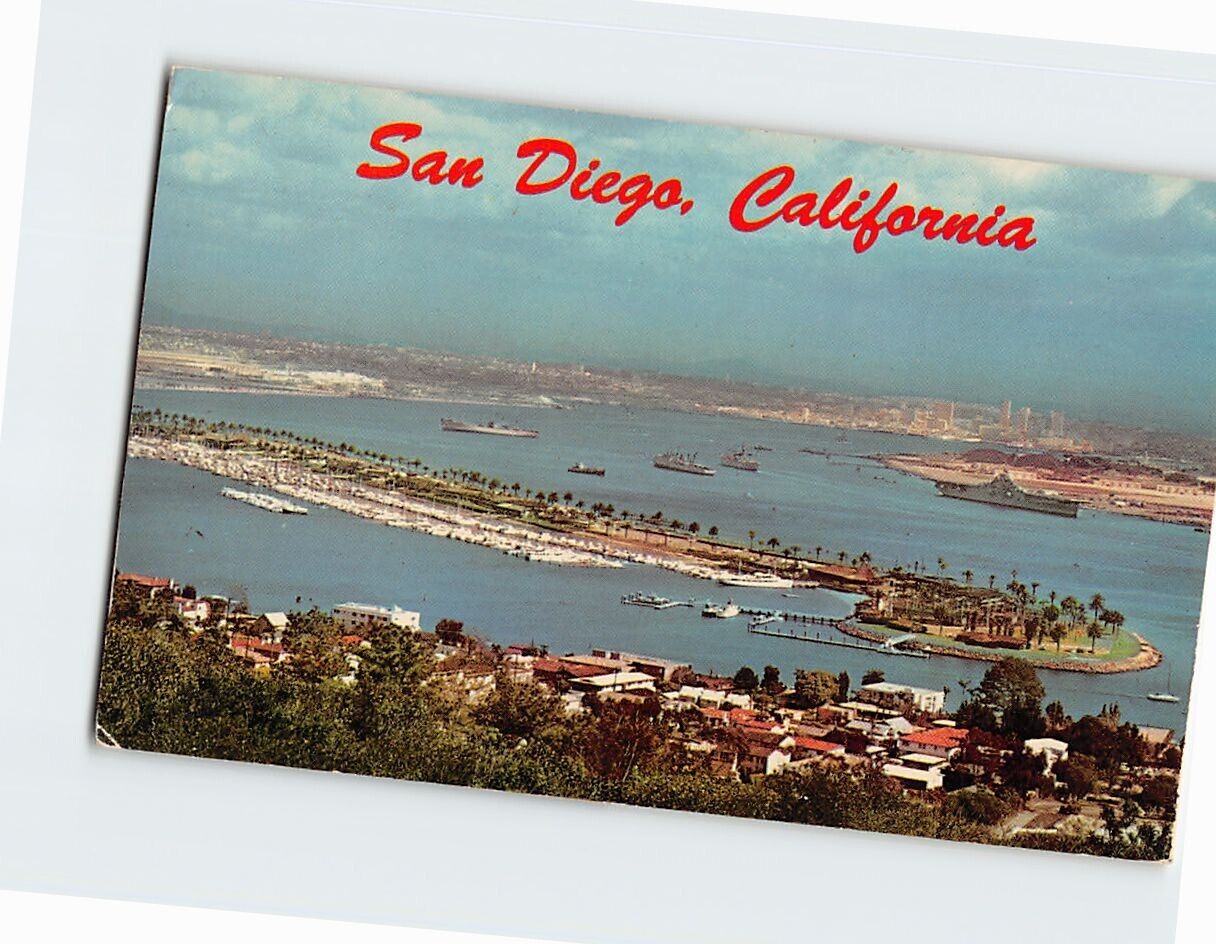 Postcard Shelter Island, San Diego Bay, San Diego, California