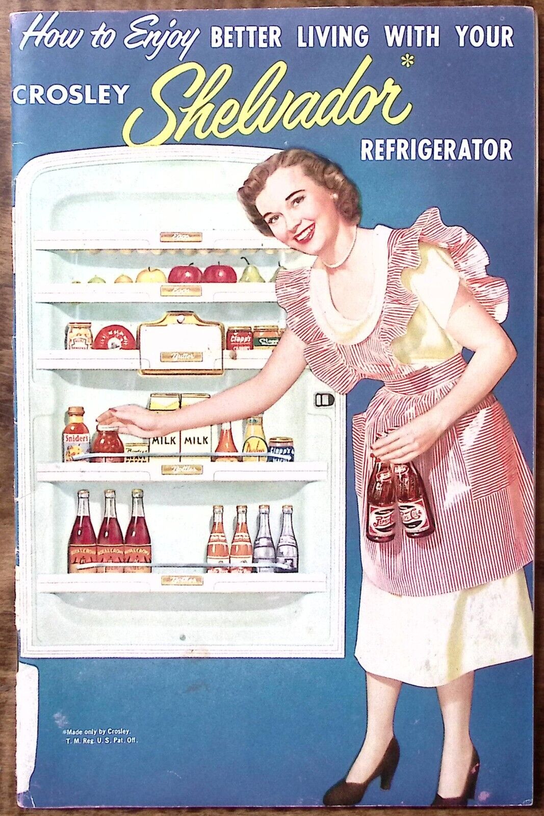 1951 CROSLEY SHELVADOR REFRIGERATOR OWNERS BOOKLET WITH RECIPES 32 PGS AD Z5418