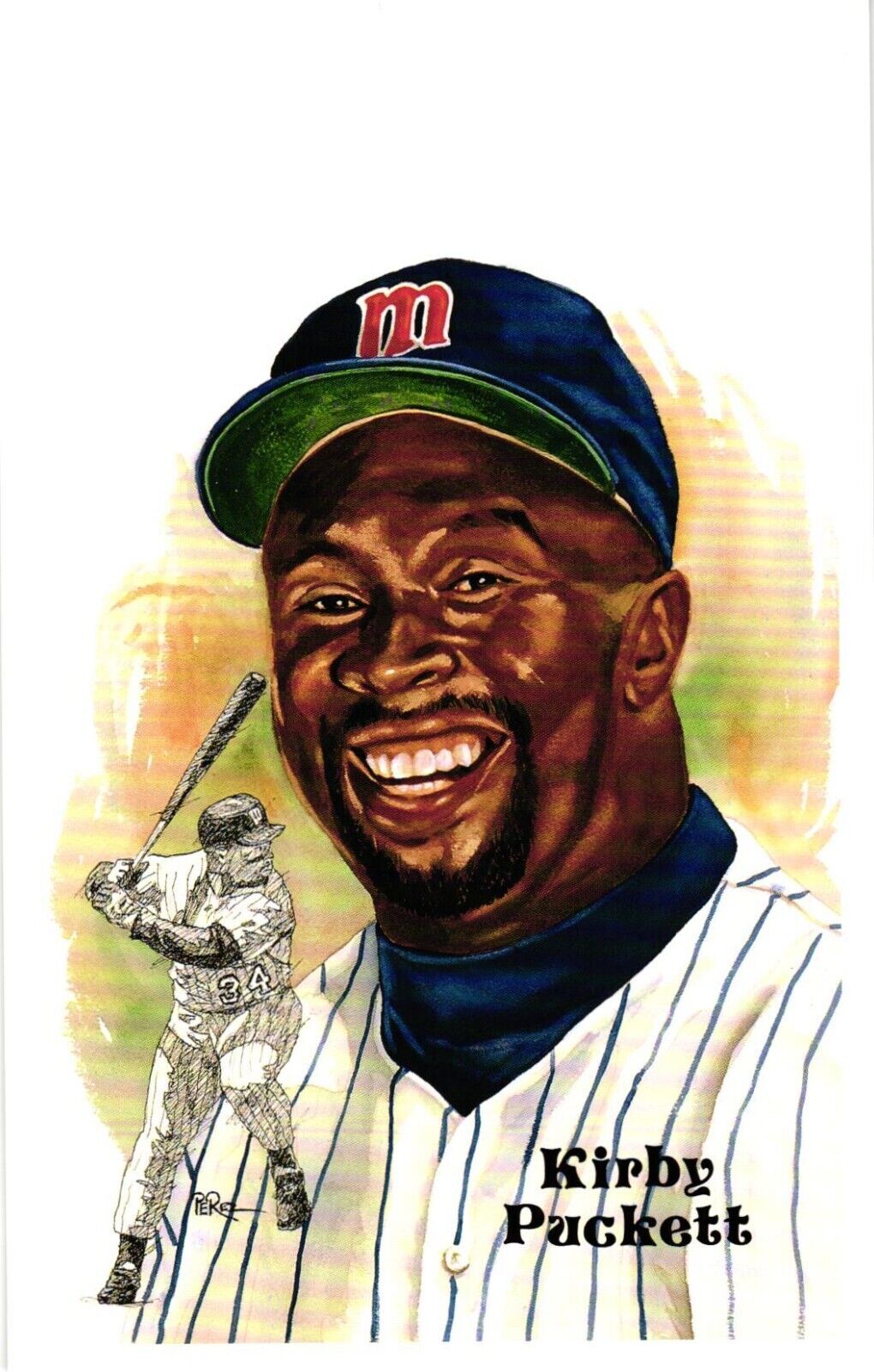 Kirby Puckett 1980 Perez-Steele Baseball Hall of Fame Limited Edition Postcard
