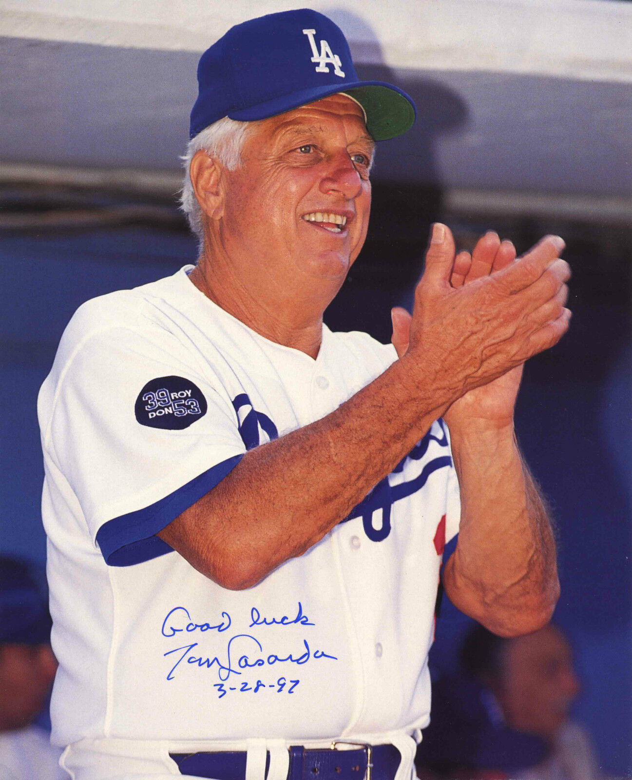 TOMMY LASORDA Autographed Signed Photograph LA Dodgers Los Angeles Baseball