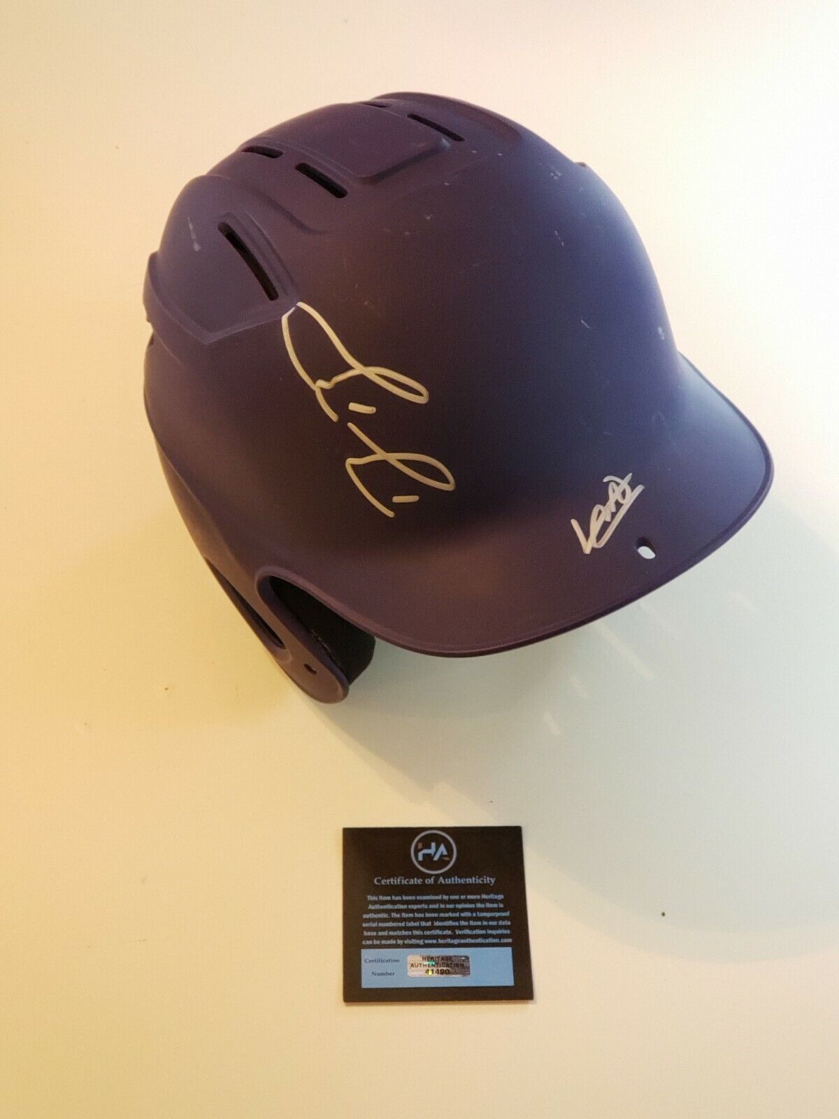 Vlad Guerrero Jr & Bo Bichette Autographed Helmet w/COA