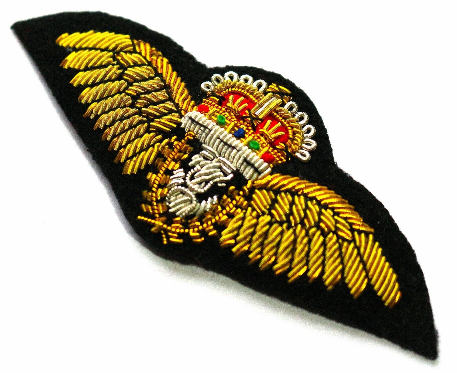 ROYAL NAVY Fleet AIR ARM BULLION WIRE PILOTS WING KING CROWN Hand Made