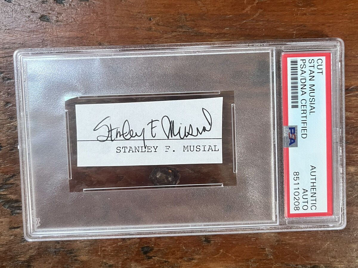 Stan Musial Signed Cut PSA Authentic. Cardinals