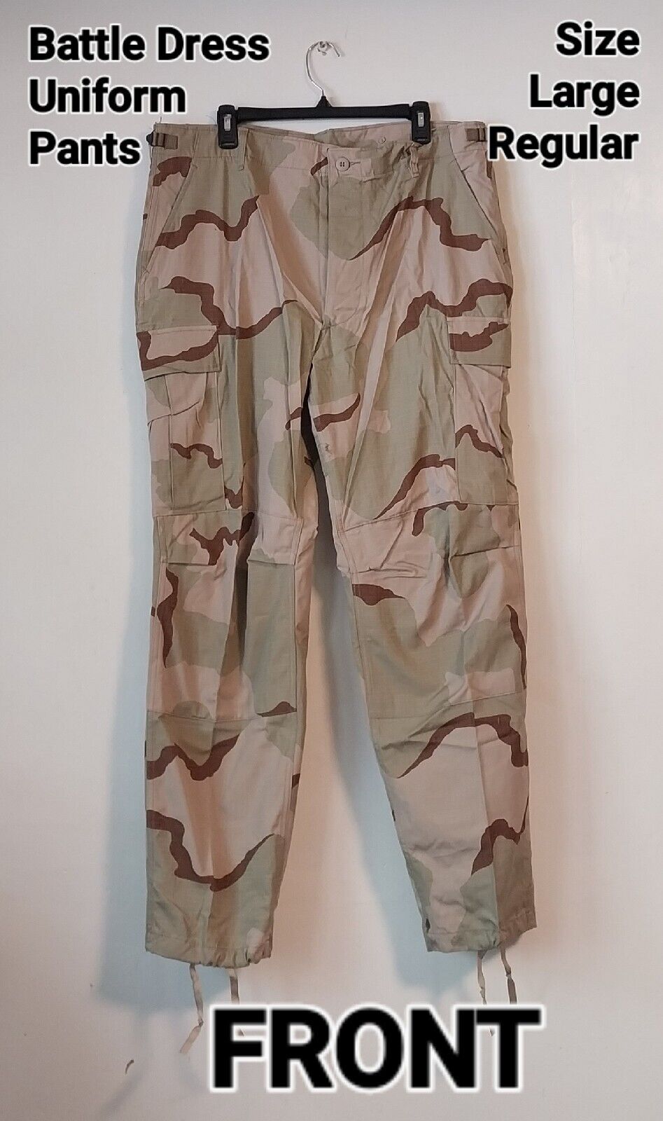 Army Desert Camouflage DCU Pants Tri Color BDU Large Regular USGI Hunting