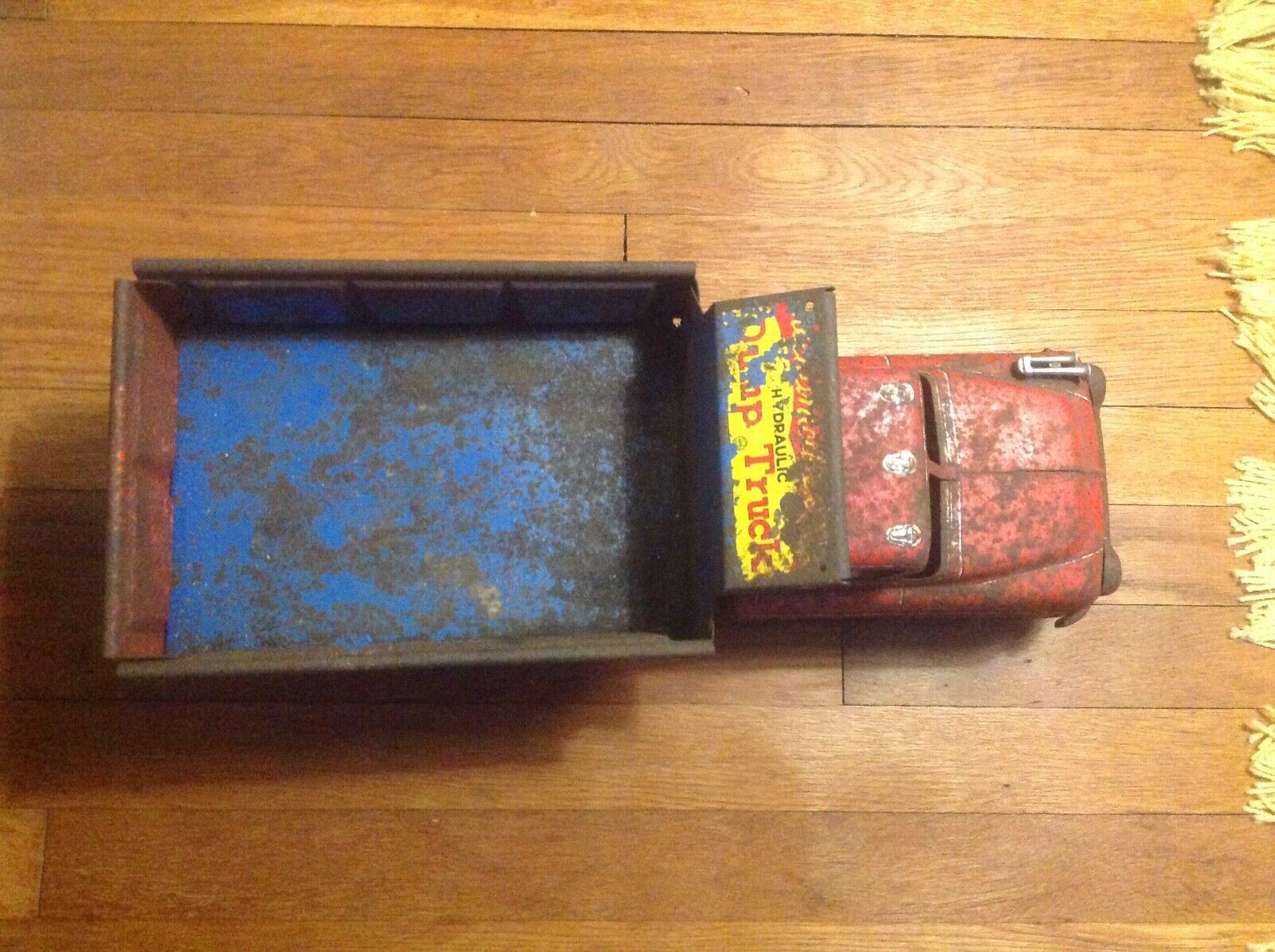 Old Antique Marx LUMAR Mechanical(WORKS)Toy Dump Truck Construction Steel USA~A1