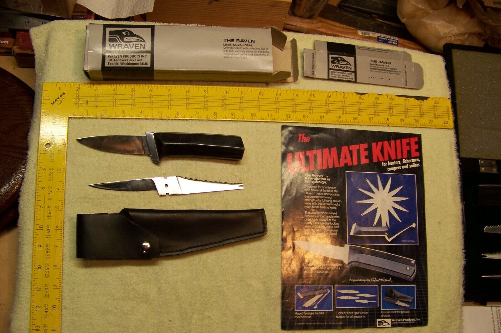 WRAVEN seki japan multi blade hunting knife design by Robert Wrench 2 sets 1986