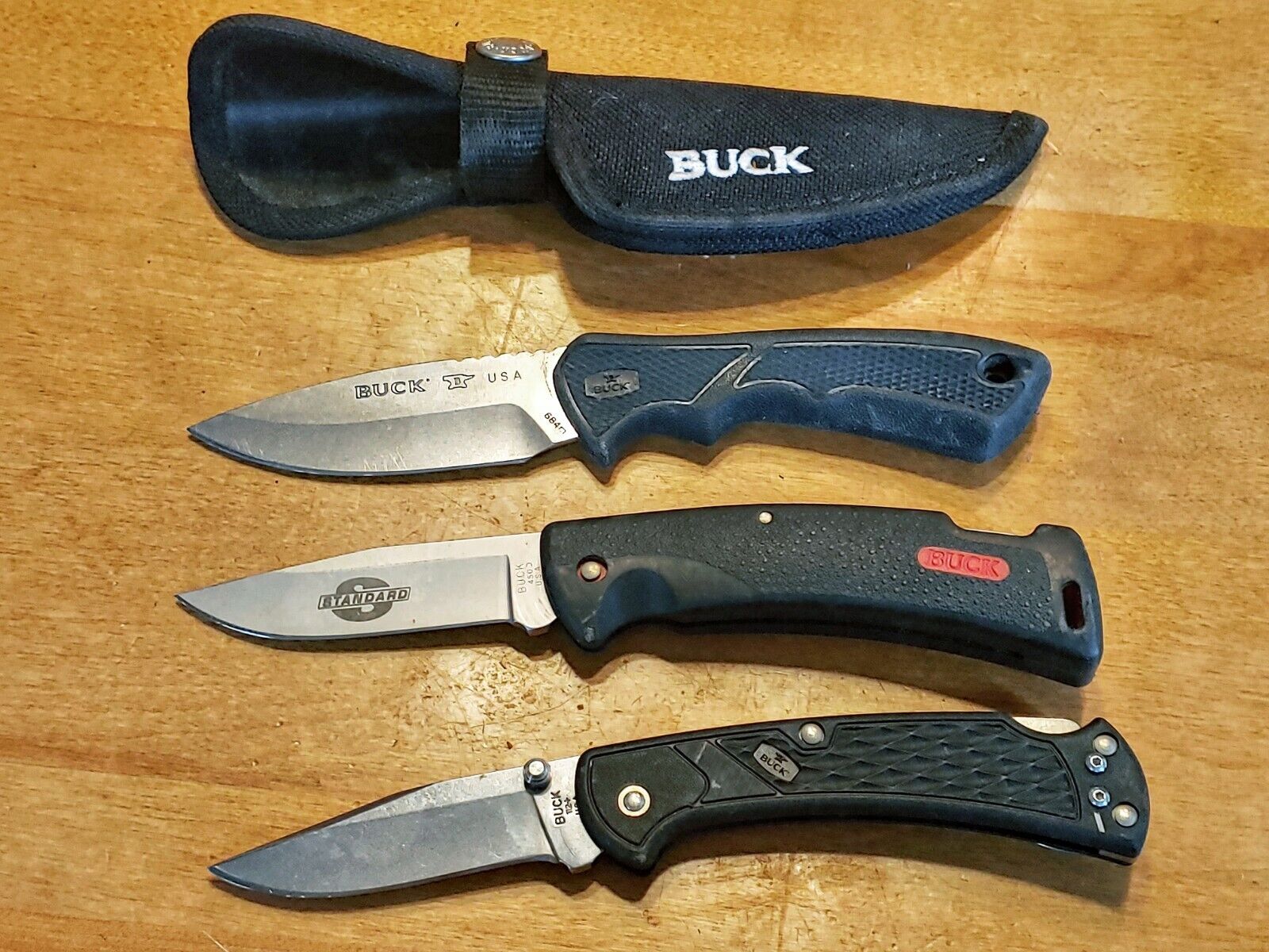 Lot of Three Buck Knives - Two USA - Excellent Condition 