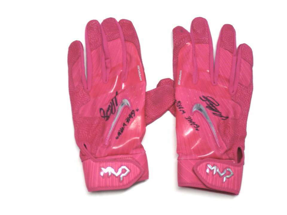 JOSH RUTLEDGE BOSTON RED SOX GAME WORN USED SIGNED MOTHERS DAY BCA NIKE GLOVES