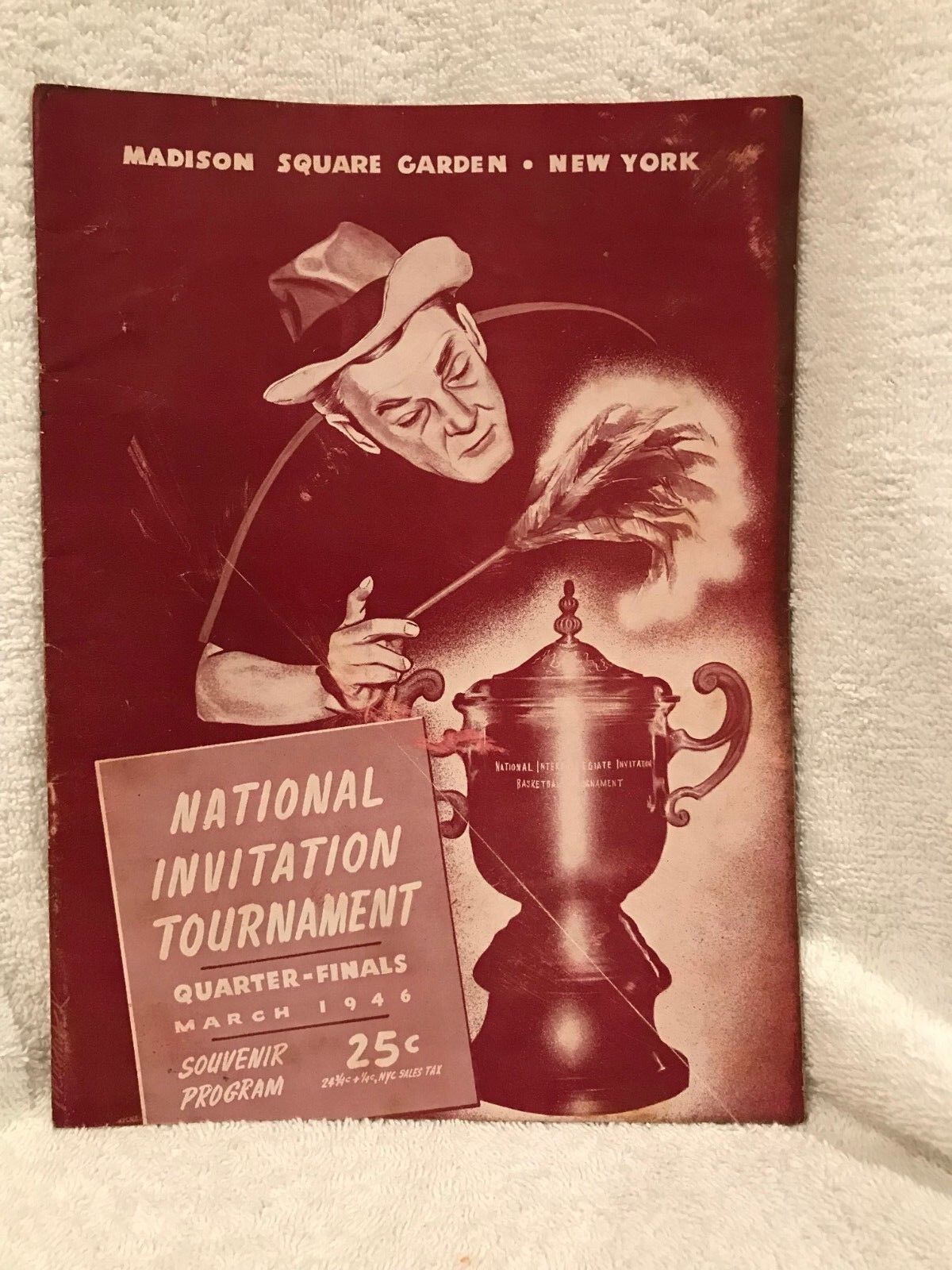 VERY RARE March 1946 NIT Basketball Tourny Quarter Finals Program, West Virginia