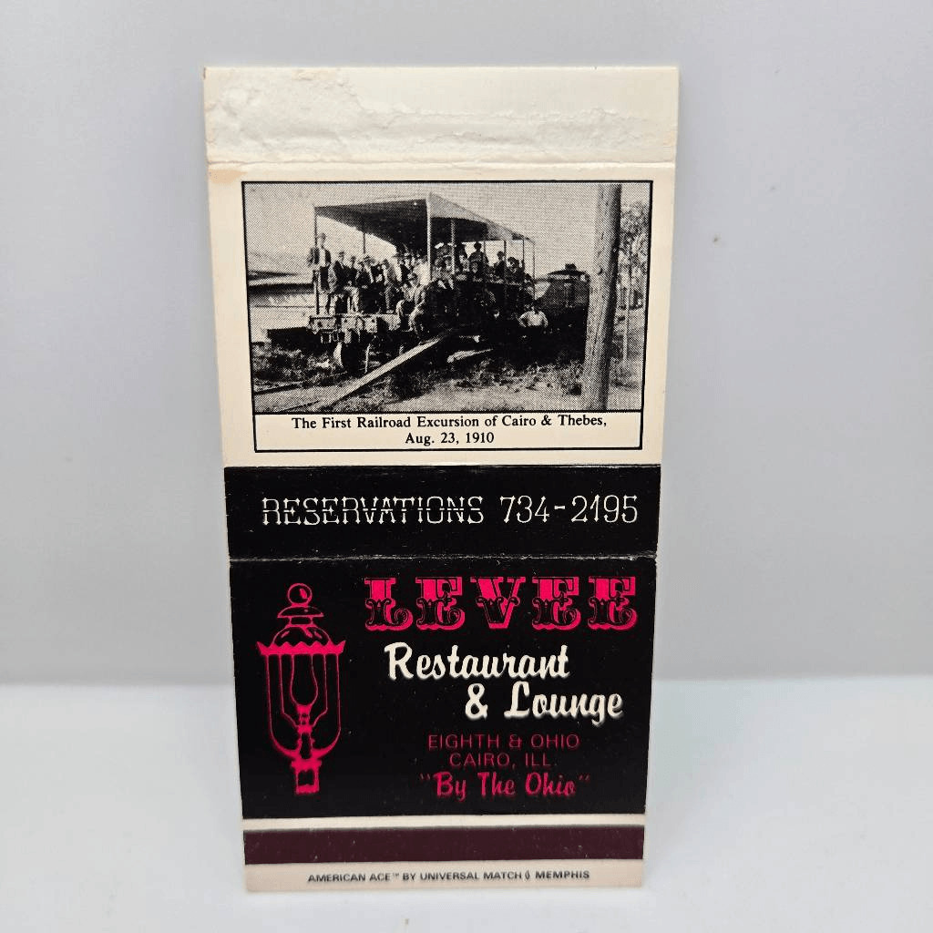 Vintage Matchcover Levee Restaurant Lounge Cairo Illinois Ohio River