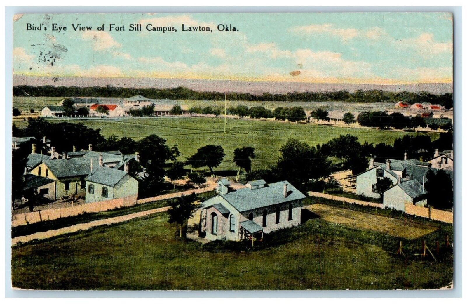 1913 Bird's Eye View Of Fort Still Lawton Campus Lawton Oklahoma OK Postcard