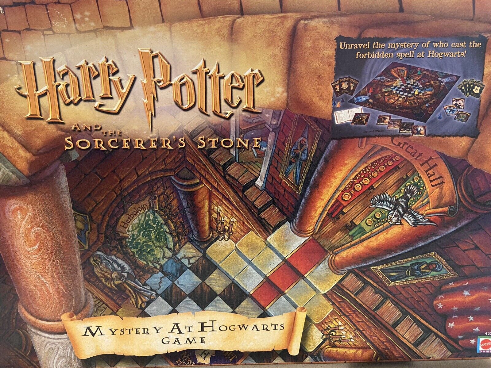 Harry Potter & the Sorcerers Stone Mystery at Hogwarts Game Mattel 2000 Complete