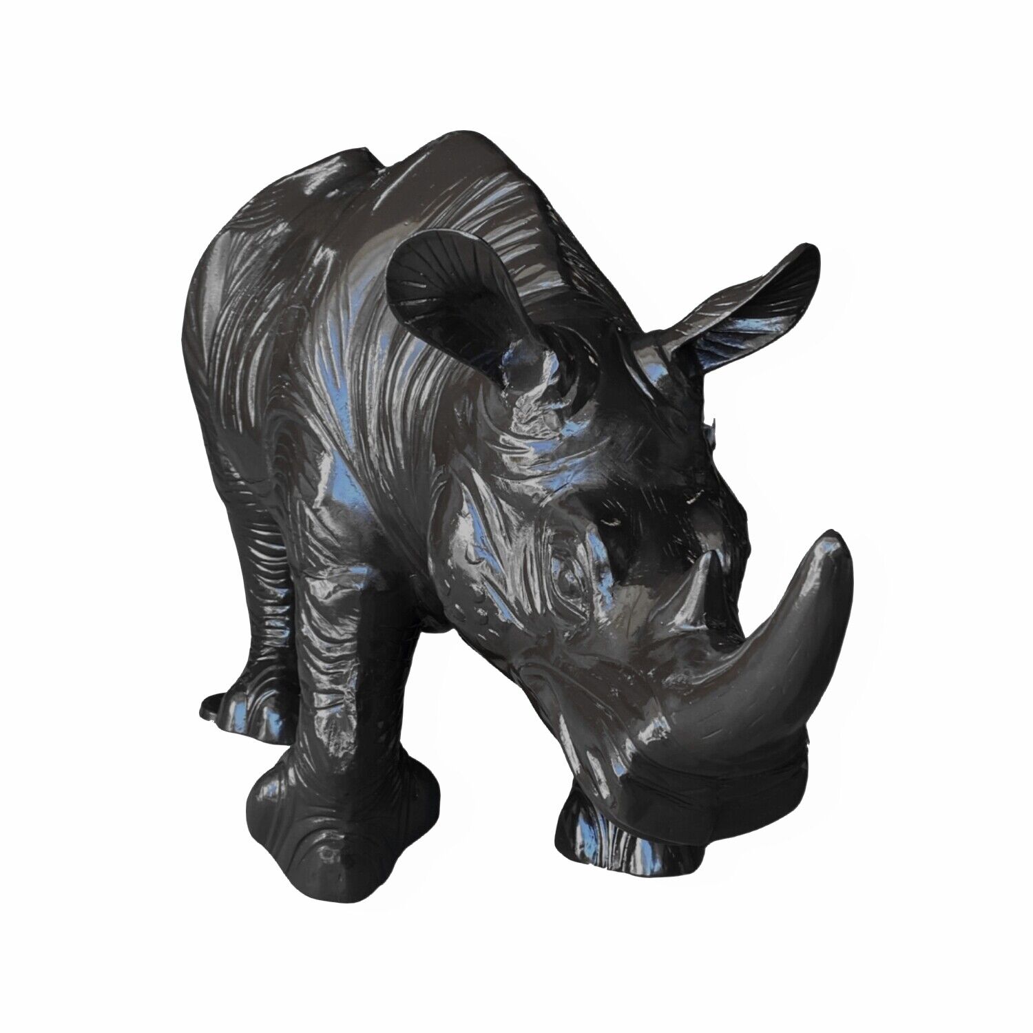 Bronze Painted Baby Rhino Statue 62 Inches