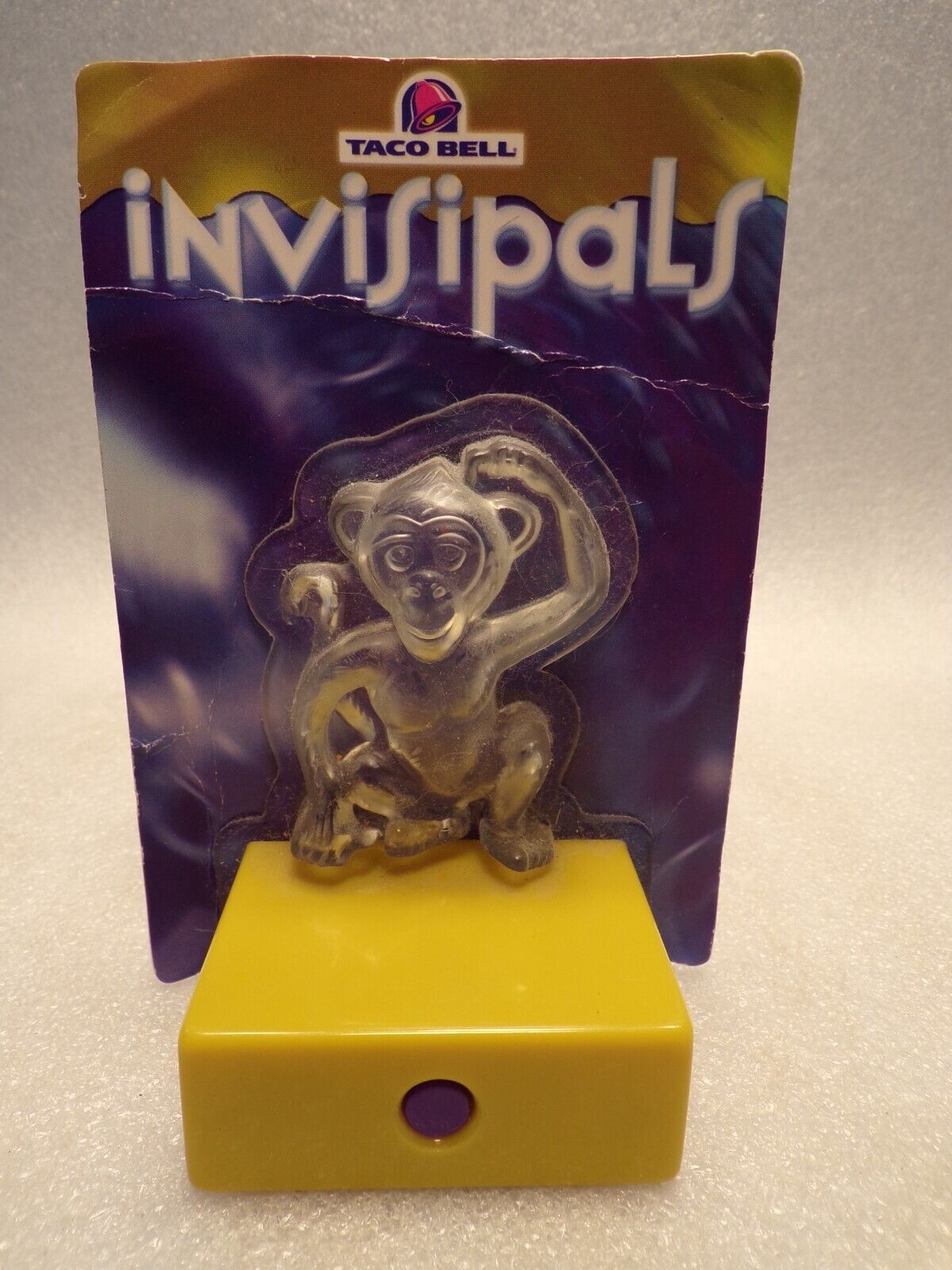 TACO BELL 2003 INVISIPAL SQUEALING MONKEY TOY SEALED IN PACKAGE + WORKING BUTTON