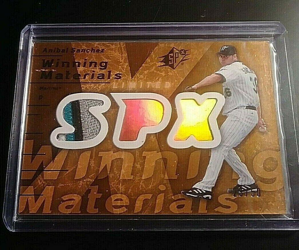 2007 UD SPx Winning Materials. Game Used jersey PATCH 5clr #d /50 Anibal Sanchez