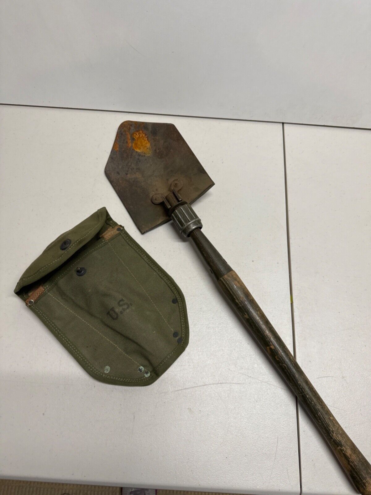 Vintage Military Entrenching Tool WWII with Cover
