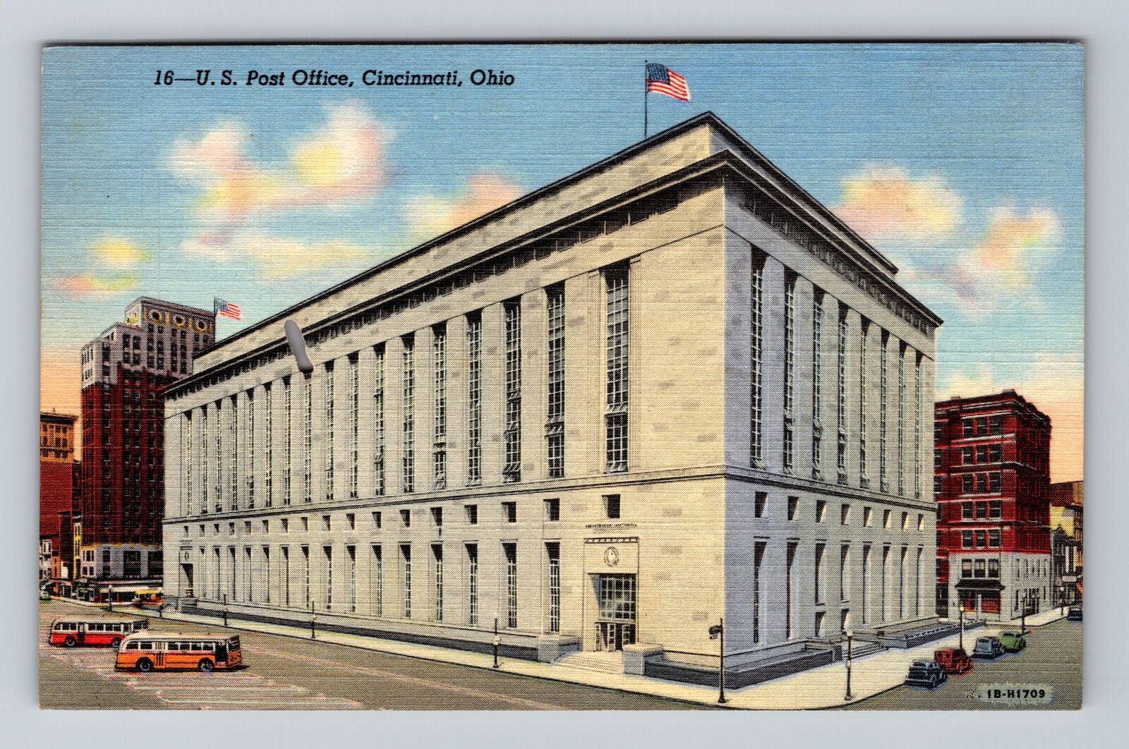 Cincinnati OH-Ohio, U.S Post Office, Antique Souvenir Vintage Postcard