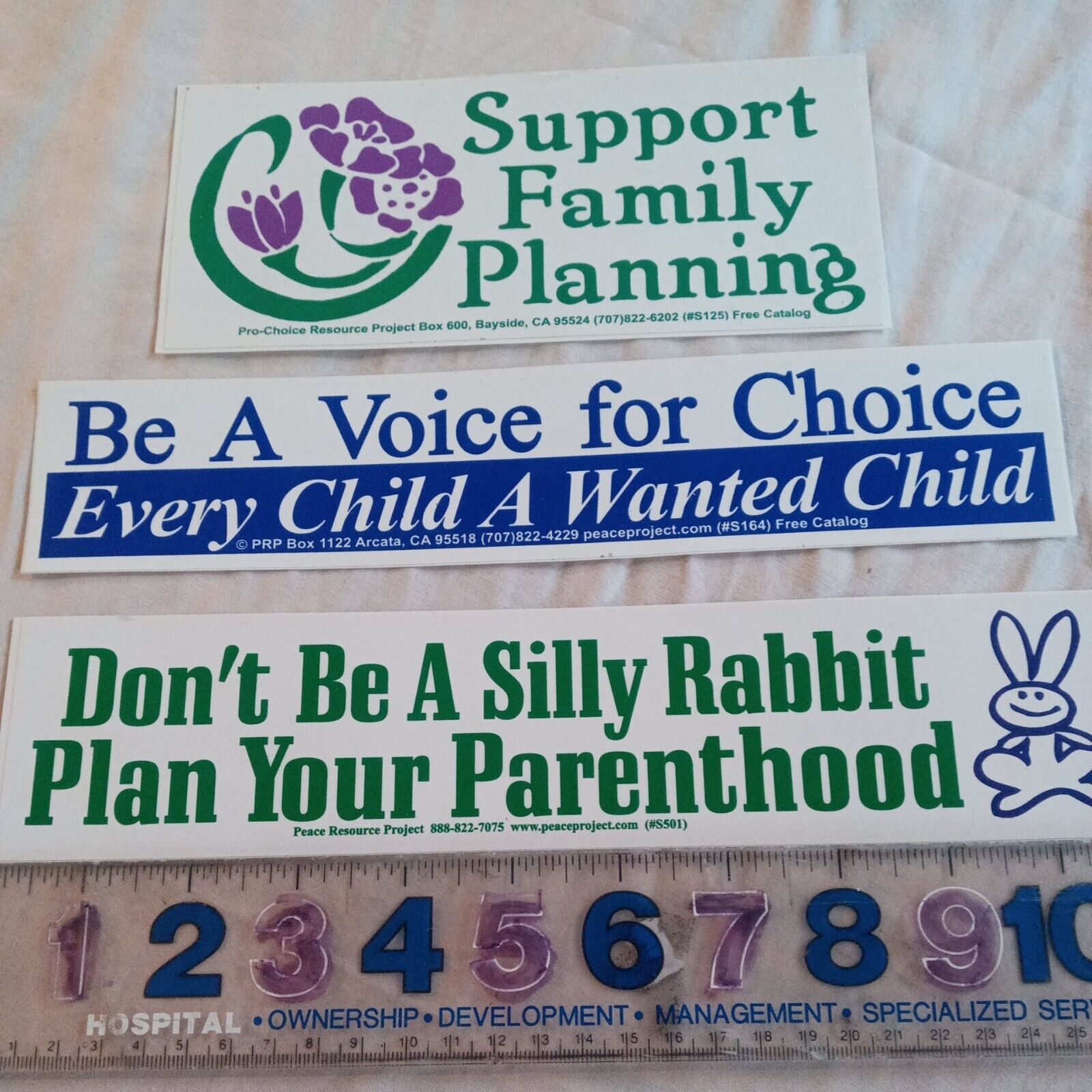 pro choice Bumper Sticker Lot Of 3 every child a wanted child plan your parentho