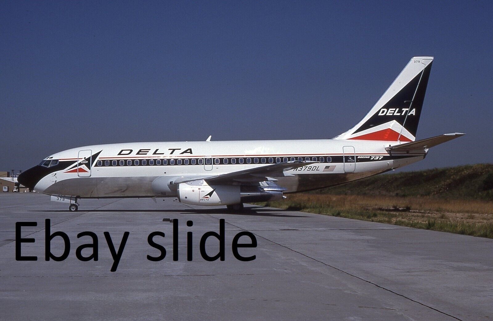 Orig 1987 35mm Kodachrome slide - Delta 737 N379DL at Atlanta Hartsfield Airport
