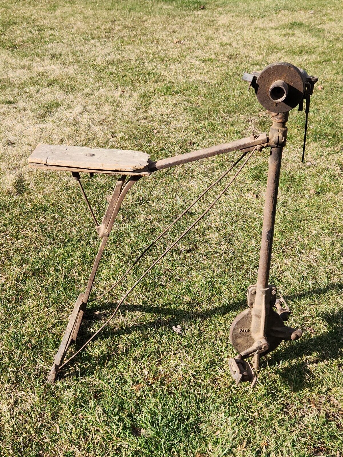 Rare Antique Luther 271 Cast Iron Tool Sharpener Blacksmith Grinder Foot Pedal 