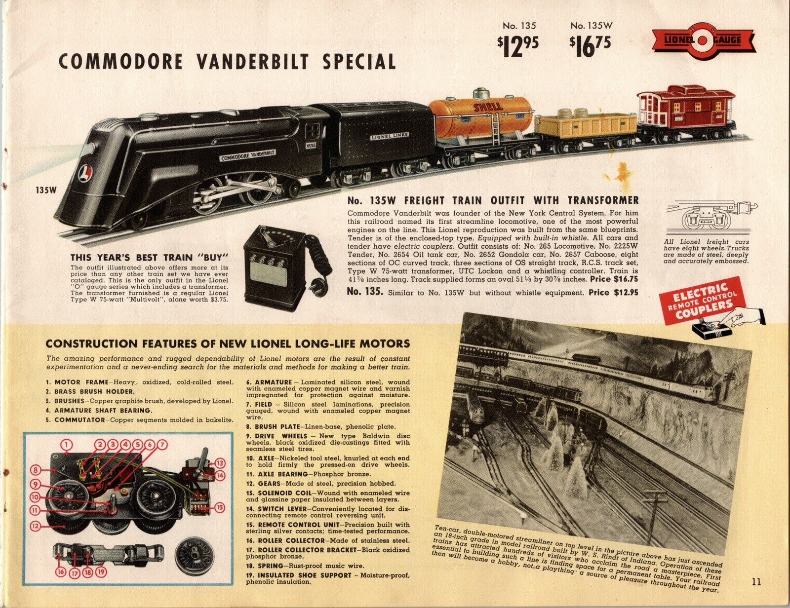 Vtg 1939 Print Ad Lionel Model Railroad Catalog Page Train Gift Vanderbilt