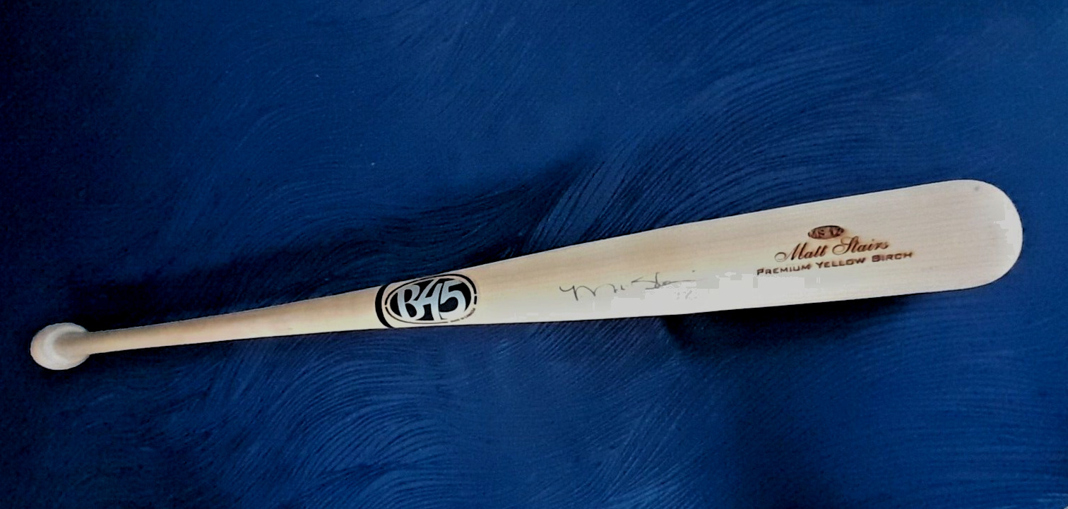 Matt Stairs SIGNED B45  Premium Yellow Birch MS12 Model Wood Baseball Bat 32\