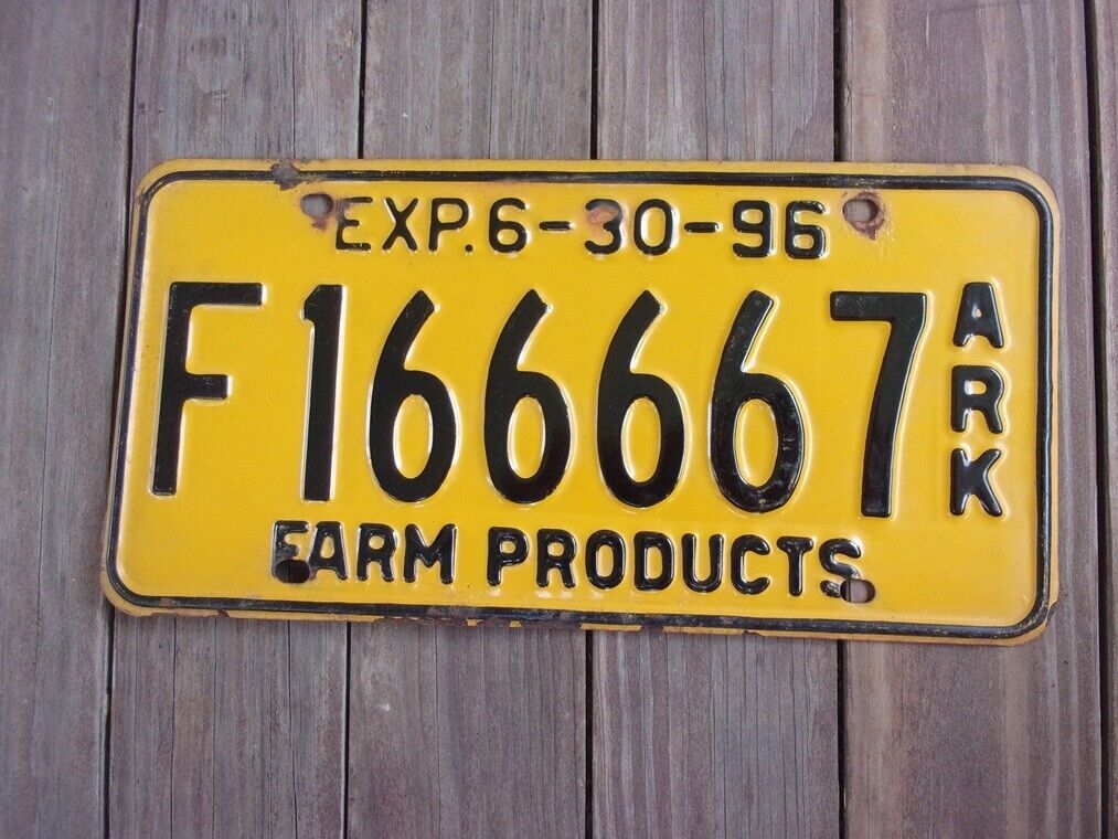 1996 ARKANSAS Farm Products License Plate F166667