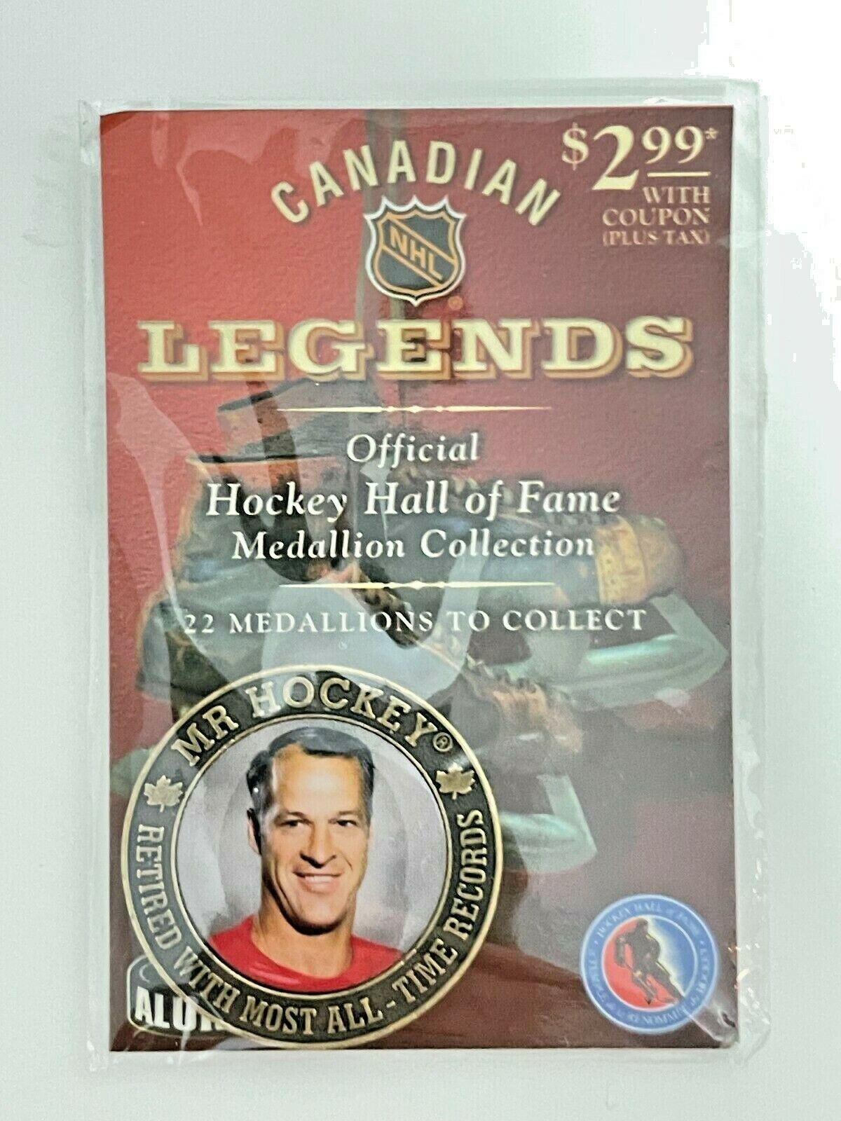 Gordie Howe Canadian NHL Legends Official Hockey Hall of Fame Medallion Mint 