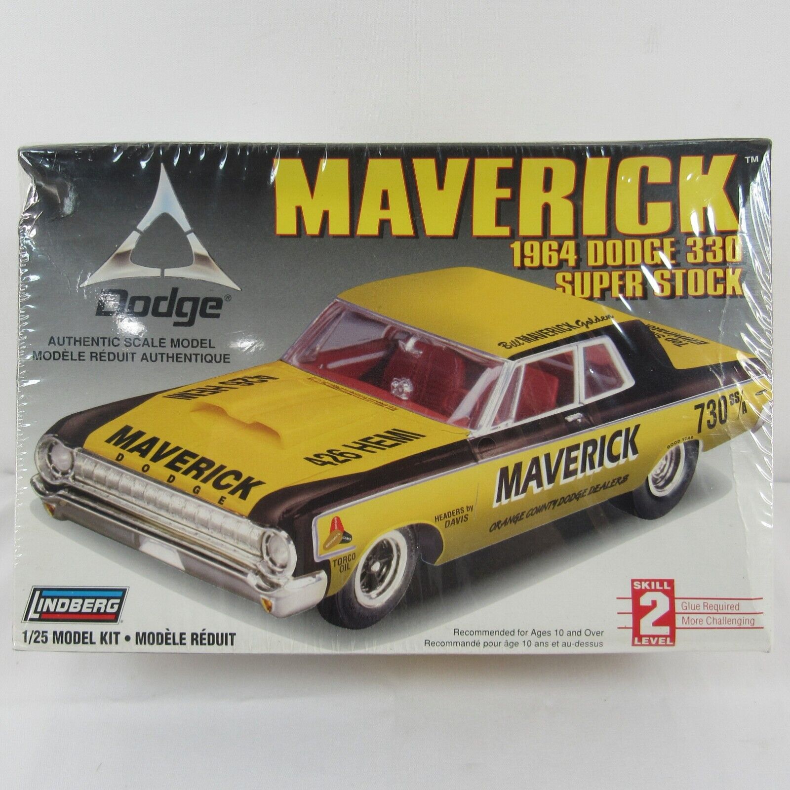 Maverick 1964 Dodge 330 Super Stock HEMI Lindberg 1:25 Scale Model Kit Hot Rod