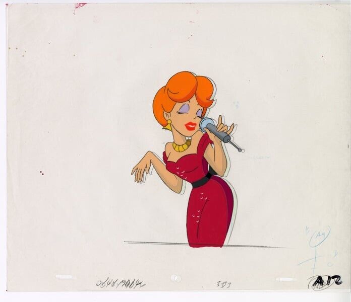 Miss Vavoom painted character animation original production cel and drawing
