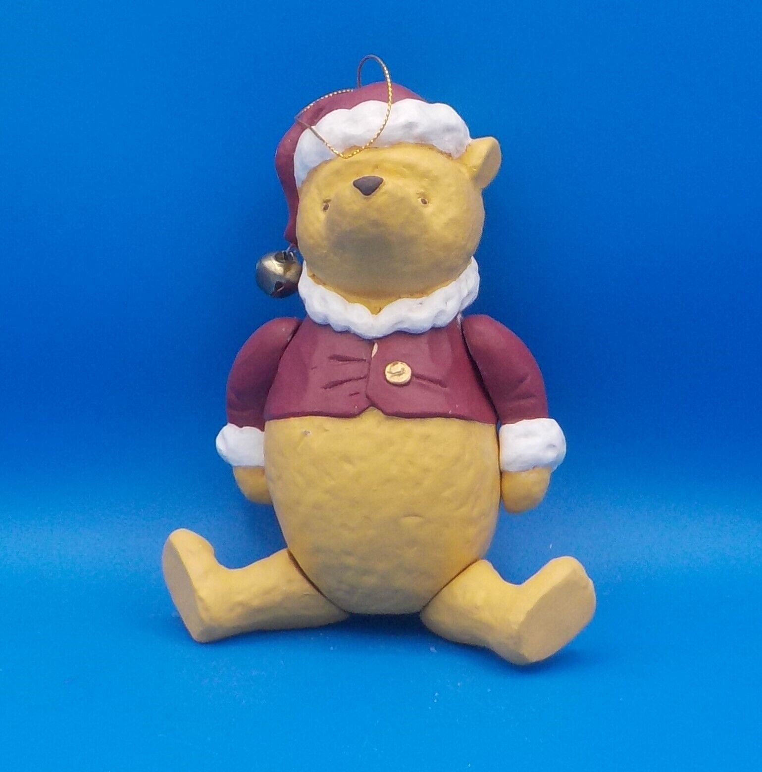 Vintage Disney Winnie The Pooh Wood Jointed Arms Legs Christmas Ornament BX1 