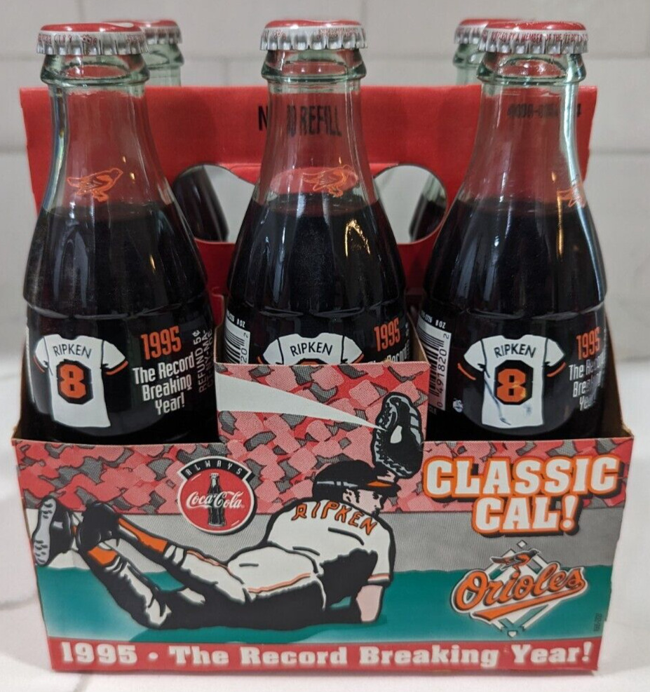 1995 Cal Ripken - The Record Breaking Year - Coca-Cola - 6 Pack Bottles - Sealed