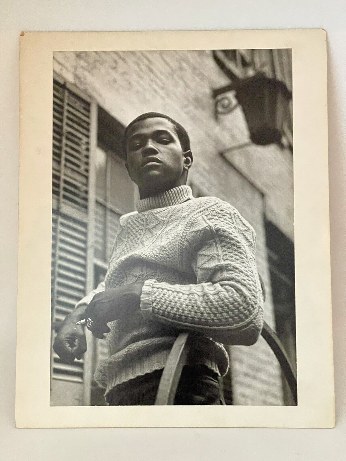 1961 Seymour Linden 11 x 14 Photo African American Man Smoking Greenwich Village