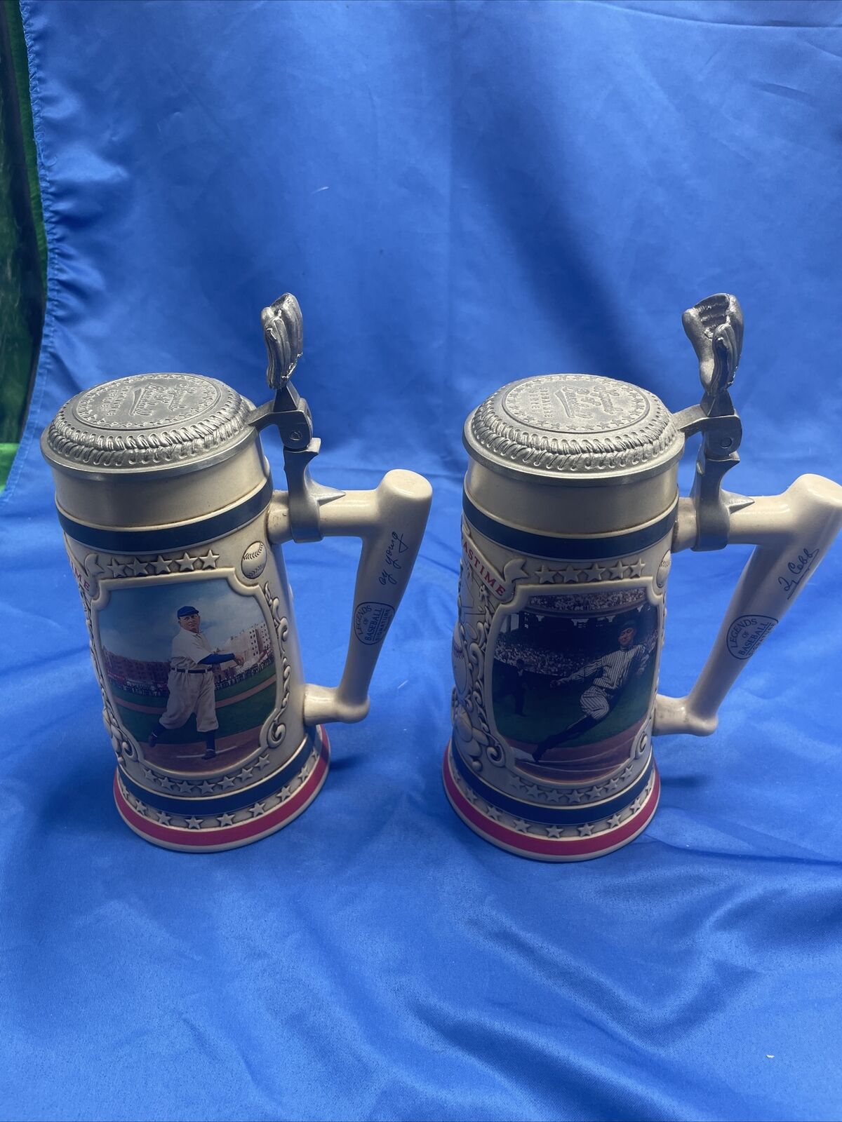 The Bradford Museum Cy Young & Ty Cobb Beer Stein Tankard Legends Of Baseball- 2