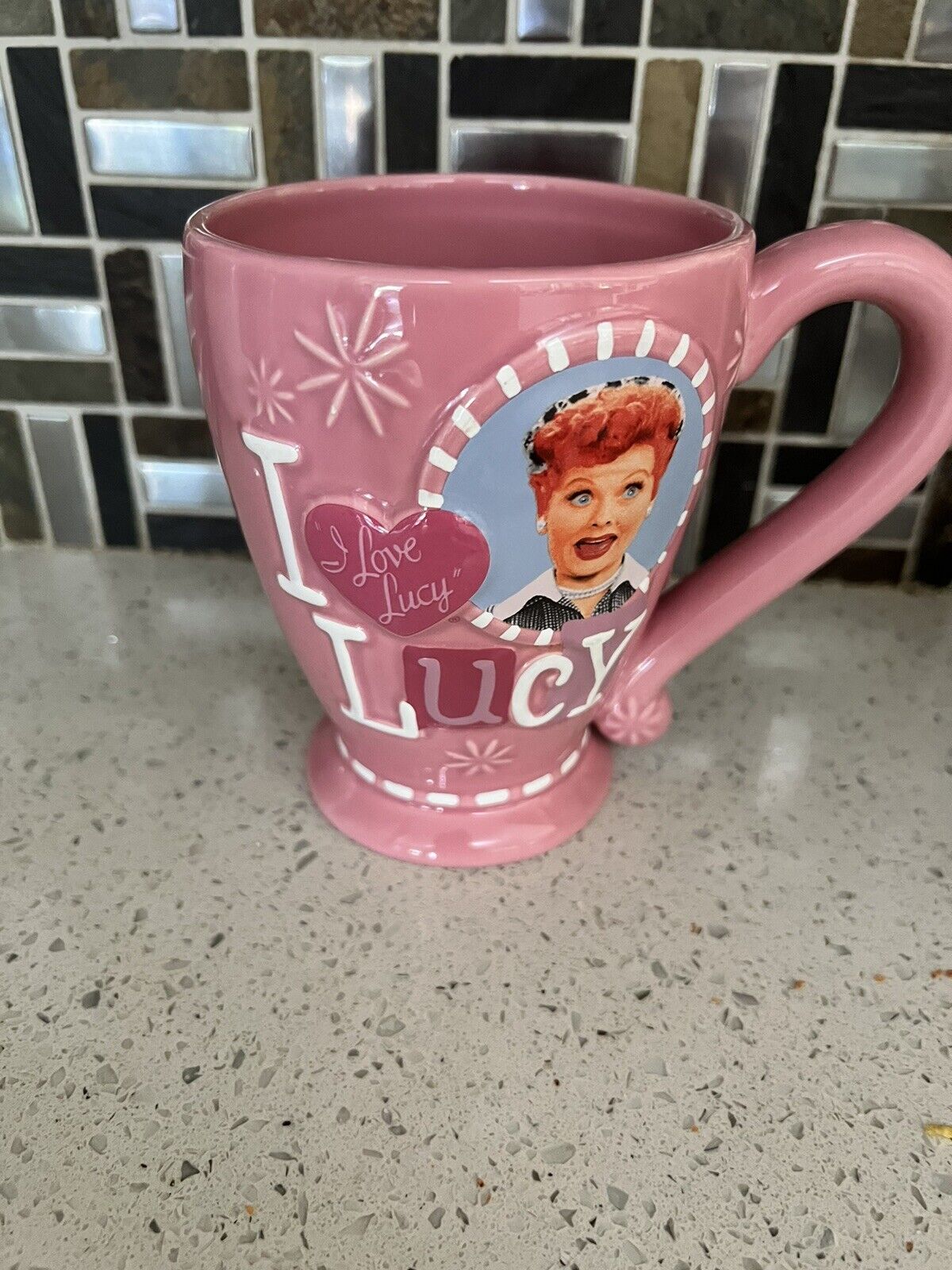 Collector Vandor I Love Lucy Sculpted Ceramic Mug, It\'s so tasty, Pink, 18-Ounce