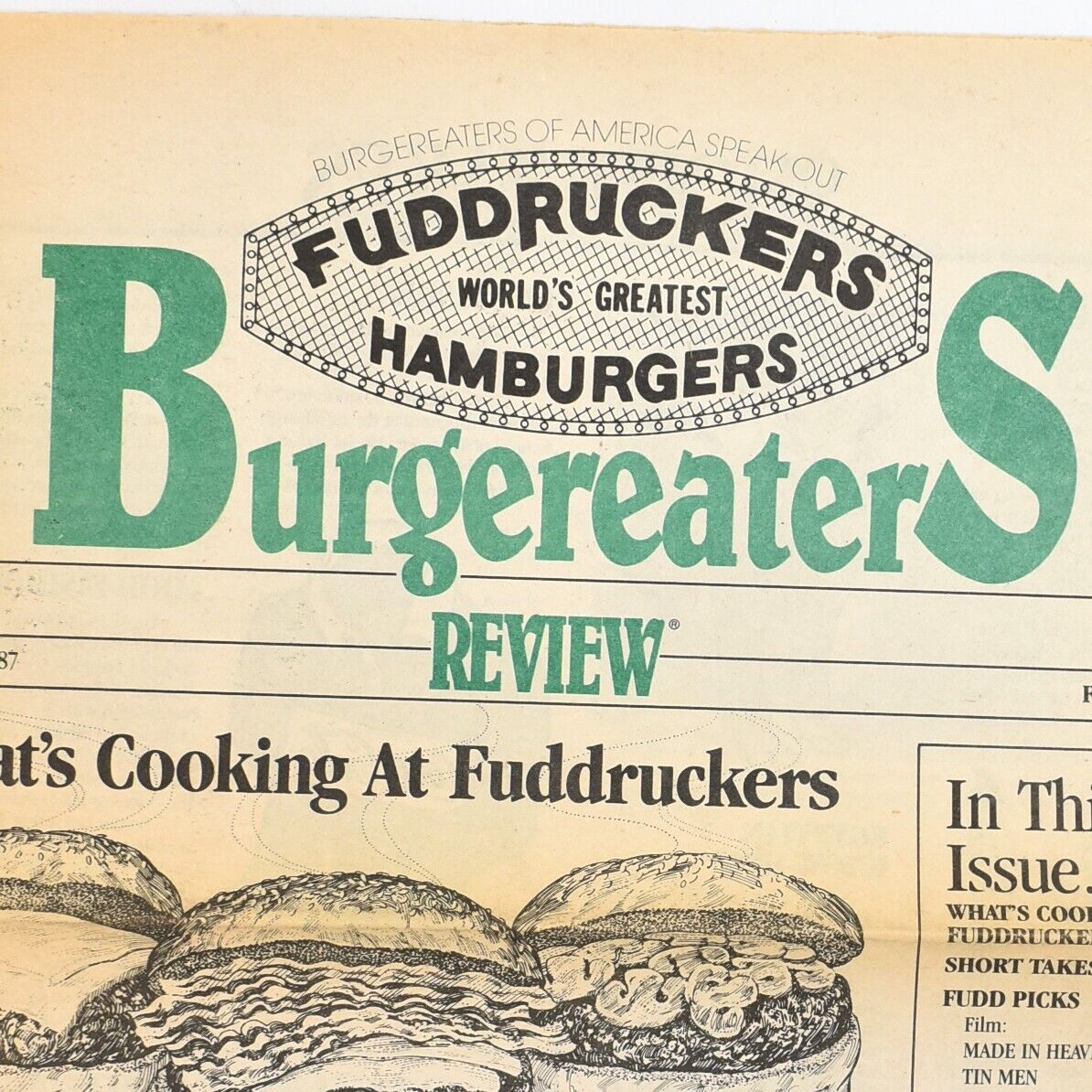 1987 Fuddruckers Hamburgers Restaurant  Burgereaters Review Newspaper