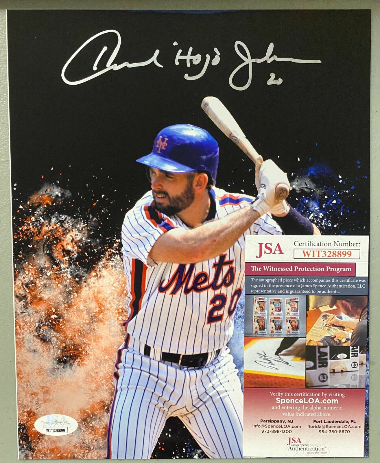 Howard Johnson Hojo New York Mets Signed 8x10 Photo Autographed AUTO w/ JSA COA