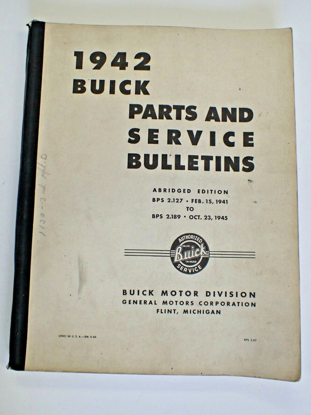 Original 1942 Buick Parts and Service Bulletins Manual Booklet 