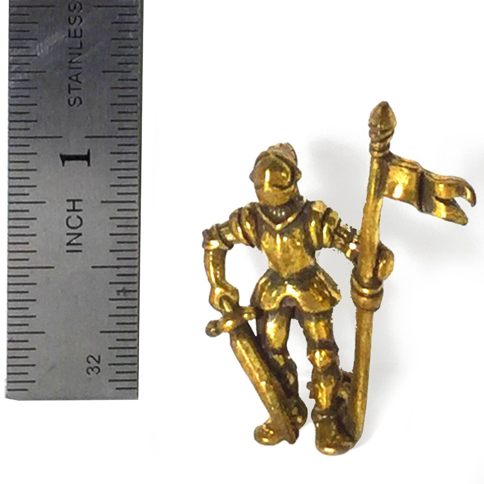 Vintage Gold Finish Knight w/ Sword Figural Lapel Pin - (Circa 1950's) Coro ?
