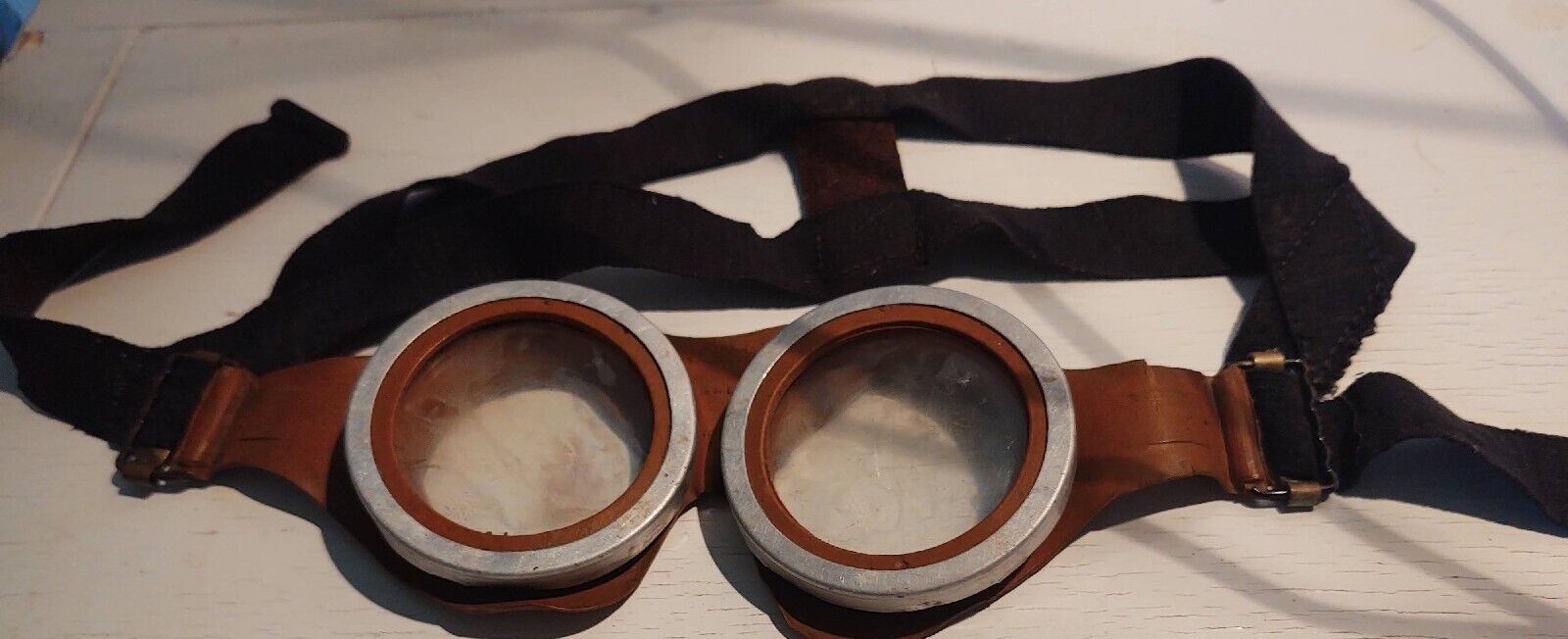 WW2 Vintage Goggles Siebe Gorman London Rubber Metal Civil Defense RARE
