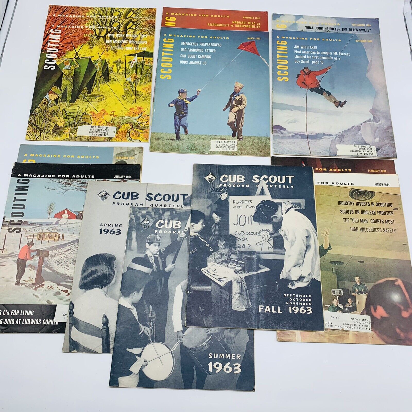 Vintage lot 1962-1964 Scouting magazine Cub Scout Program Quarterly (lot of 13)