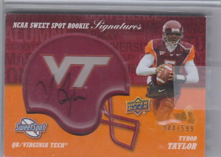 Tyrod Taylor 2011 UD Sweet Spot rookie RC auto autograph card RS-TA /599