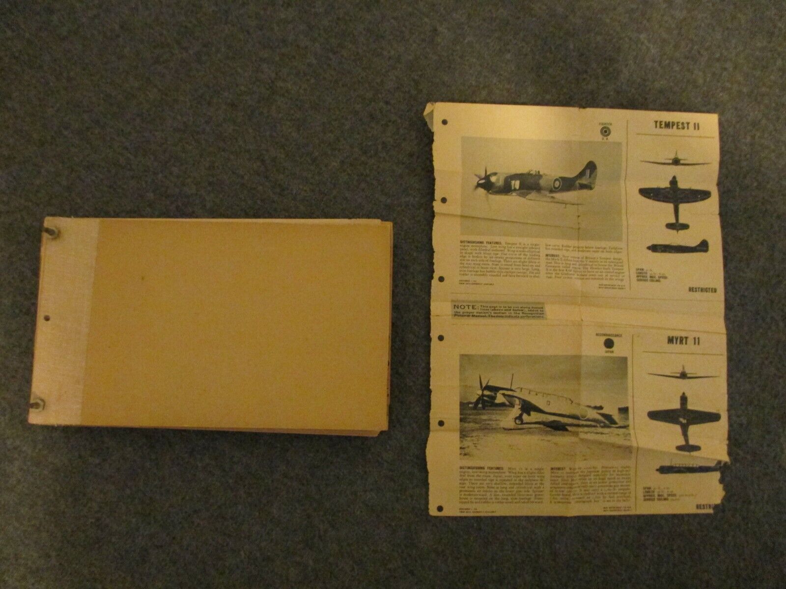WWII US ARMY/NAVY DESKTOP AIRCRAFT RECOGNITION PICTORIAL MANUAL-UK/GERMAN/USSR