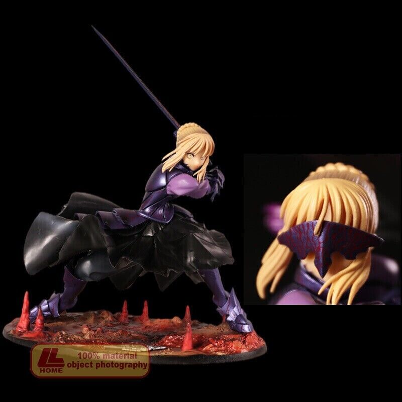 Anime Fate Stay Night Saber Black girl Action Figure Statue Toy Gift Desk Decor
