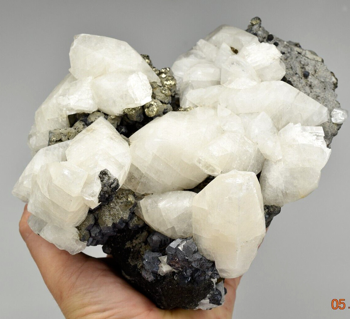 Calcite with Pyrite and Galena - Buick Mine, Iron Co., Missouri