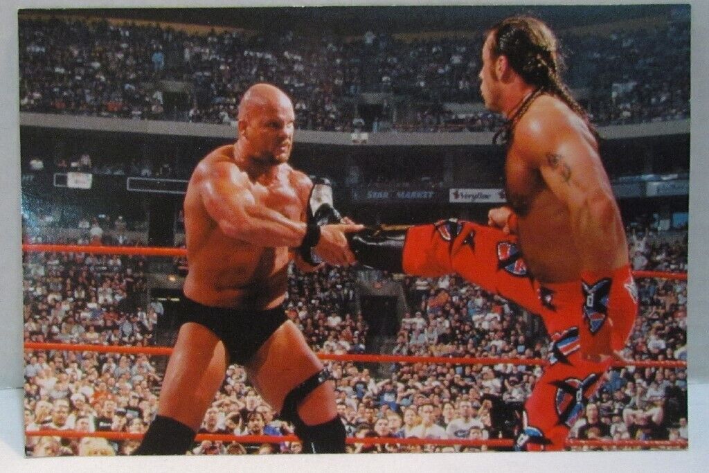 1999 DuoCards Wrestlemania XIV Promotional Card #1 Shawn Michaels, Steve Austin